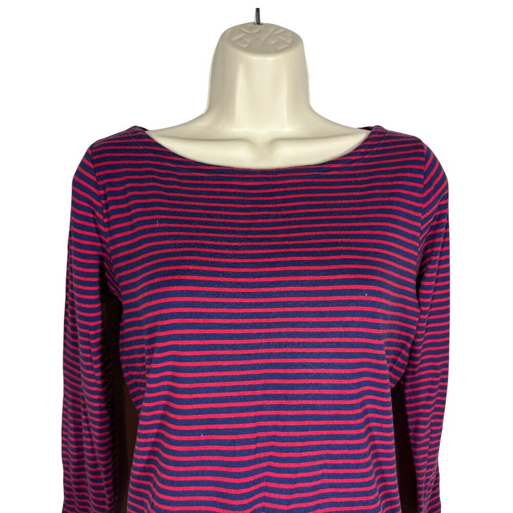 Vineyard Vines Stripe Knit Top Pullover Scoop Neck Long Sleeve - M
